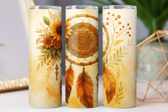 Boho Floral Tumbler Wrap 20oz: Graphics for Tumbler Wraps