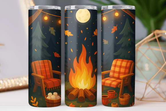 Camping Tumbler Design Photo Wrap: Graphics for Tumbler Wraps