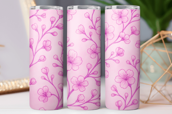Cherry Blossom Floral Tumbler 20oz: Graphics & Tumbler Wraps