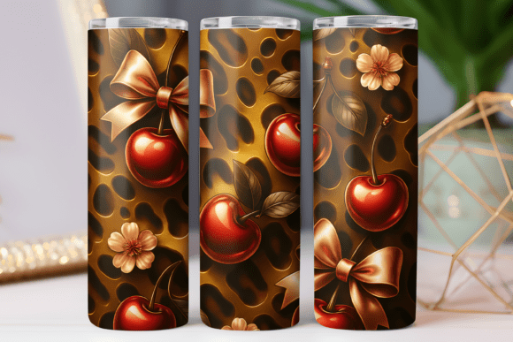 Cherry Bow Tumbler Wrap: Graphics for Crafters & Tumbler Wraps