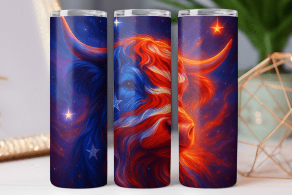 Cow Patriotic Tumbler Wrap 20oz Skinny Graphics Freebie