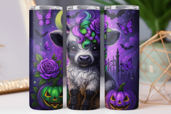 Cow Spooky Tumbler Wrap: Graphics for Tumbler Wraps