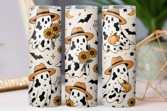 Cow Spooky Tumbler Wrap Graphics & Tumbler Wraps