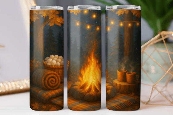 Fall Camping Tumble Wrap 20oz Png Art: Free Graphics