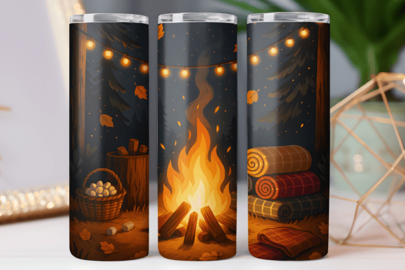 Fall Camping Tumbler Wrap: Free Graphics Asset Review