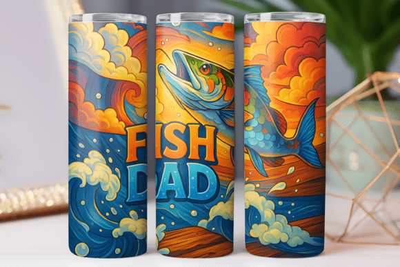 Fish Dad Father Tumbler Wrap Graphics Review