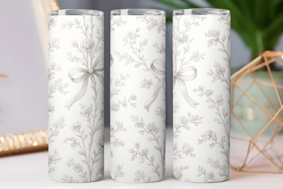 Floral Bow Tumbler Wrap 20oz Photo Art Graphics Freebies