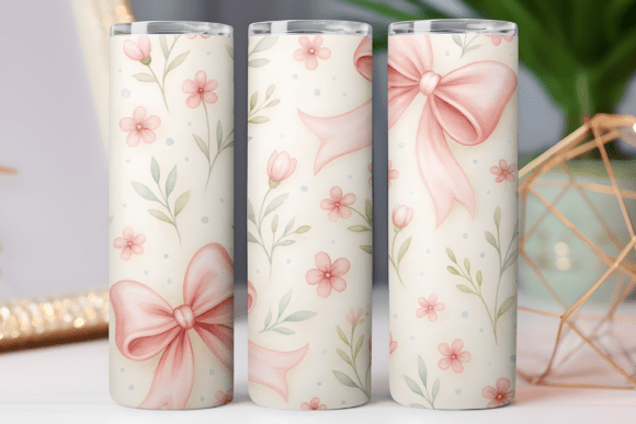 Floral Bow Tumbler Wrap 20oz Skinny Art: Freebie Graphics Review