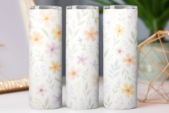 Floral Tumbler Wrap Graphics for Content Publishers