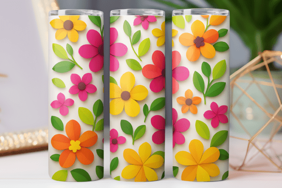 Floral Tumbler Wrap Graphics for Handmade Sellers