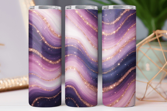Glitter Marble Design Png Tumbler Wrap