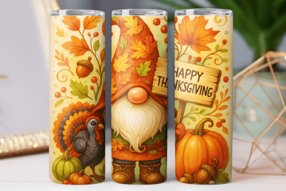 Happy Thanksgiving Tumbler Wrap: Freebies & Graphics