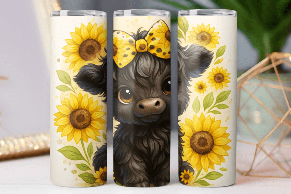 Highland Cow Tumbler Wrap Graphics for Tumbler Wraps
