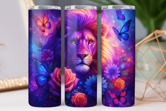 Lion Floral Tumbler Wrap Graphics Freebies Review