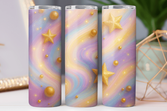 Opal and Gold Art Tumbler Png Graphics Freebies