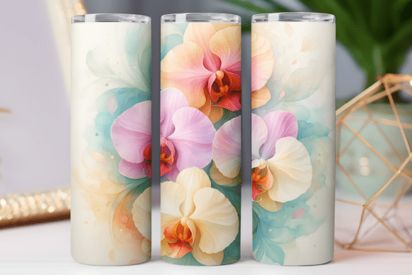 Orchid Floral Tumbler Wrap: Graphics & Tumbler Wraps