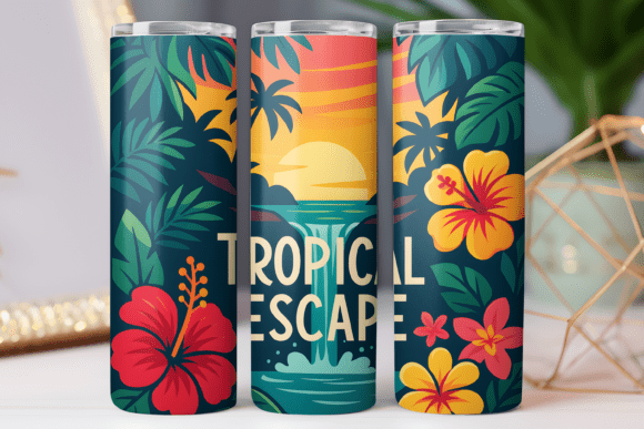 Tropical Tumbler Wraps: Graphics for Publishers