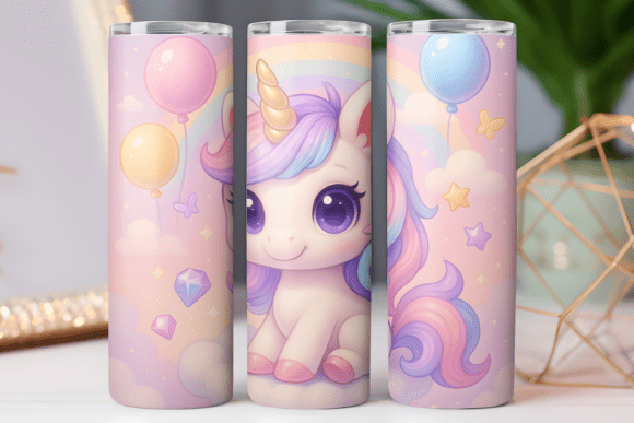 Unicorn Tumbler Wrap Design Skinny 20oz